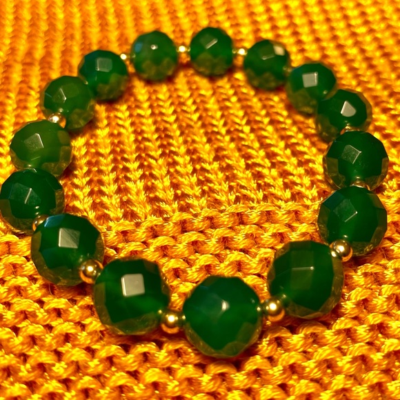 Onyx Green Bracelet sterling Silver Classic elegant style - Picture 3 of 9